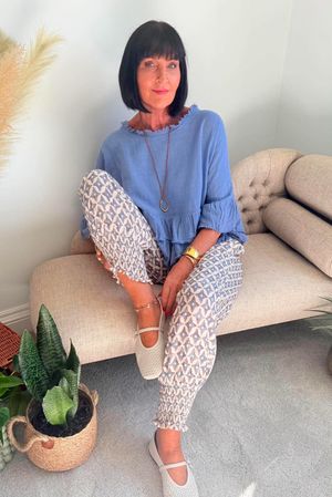 Ren Tiles of Marrakesh X Ali Ash Shirring Cuff Pant